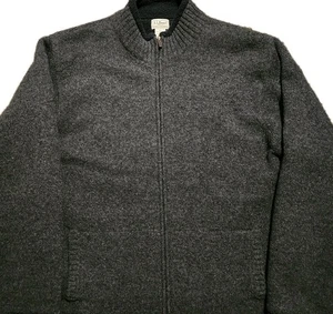 L.L. Bean Herren XL Lammwolle Sherpa gefüttert Full Zip Pullover Jacke Cardigan grau - Bild 1 von 7