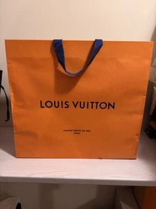 Authentic Louis Vuitton Large Orange Paper Shopping Gift Bag 21" x 19" × 5" - Picture 1 of 6