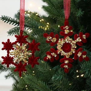 Bowknot Xmas Tree Ornament Red Christmas Tree Pendant  Christmas - Picture 1 of 25