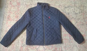 POLO RALPH LAUREN Navy Blue Diamond Pattern Quilted Jacket-Girl's Size L (14-16) - Picture 1 of 17