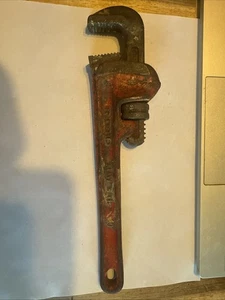 VINTAGE RIGID 10" Heavy Duty Pipe Wrench USA The Ridge Tool Co. Elyria Ohio - Picture 1 of 4