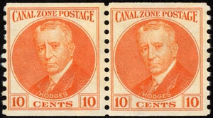 Canal Zone Stamp Scott # 161 Coil Pair Mint NH F-VF 10 Cents Orange Hodges Issue - Picture 1 of 1