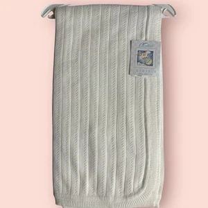 Vtg Carter's Classics Waffle Knit White Receiving Baby Blanket NWT 90s Cow Moon - Picture 1 of 6