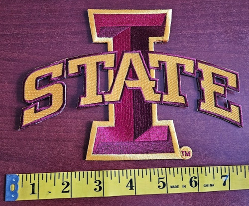 Iowa State Cyclones HUGE 7 1/2” Iron On Embroidered Patch FREE Shipping ...