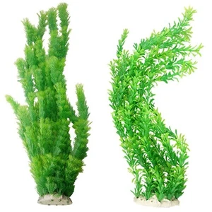 Aquarium Plants Plastic Decor Fish Tank Green Decorations Plants Ornament Saf... - Picture 1 of 7