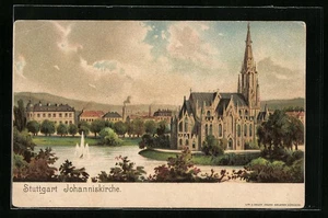 Lithographie Stuttgart, Johanniskirche - Picture 1 of 2