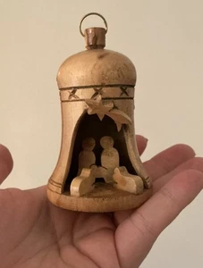 Vintage Holz Krippe Weihnachten Ornament Krippe 3,5" hoch - Bild 1 von 9