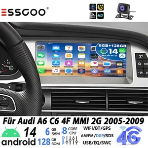 Autoradio Gps carplay für Audi A6 C6 4F MMI 2G 2005-2009 6+128GB SWC Wifi 4G DAB - Bild 1 von 19
