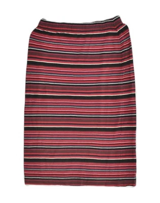 J. CREW Womens Straight Skirt UK 8 Small W24  Red Striped Cotton AQ79 - Image 1 of 3