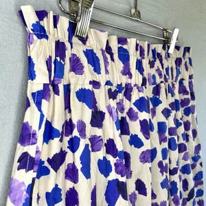 Liviana Conti Skirt Women Sz 48 US 10 Purple Floral Dot Midi Pockets Gonna Donna - Picture 1 of 14
