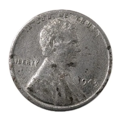 1943 Steel Wheat Penny – Misaligned Die Error – L in LIBERTY on Rim - Image 1 of 4