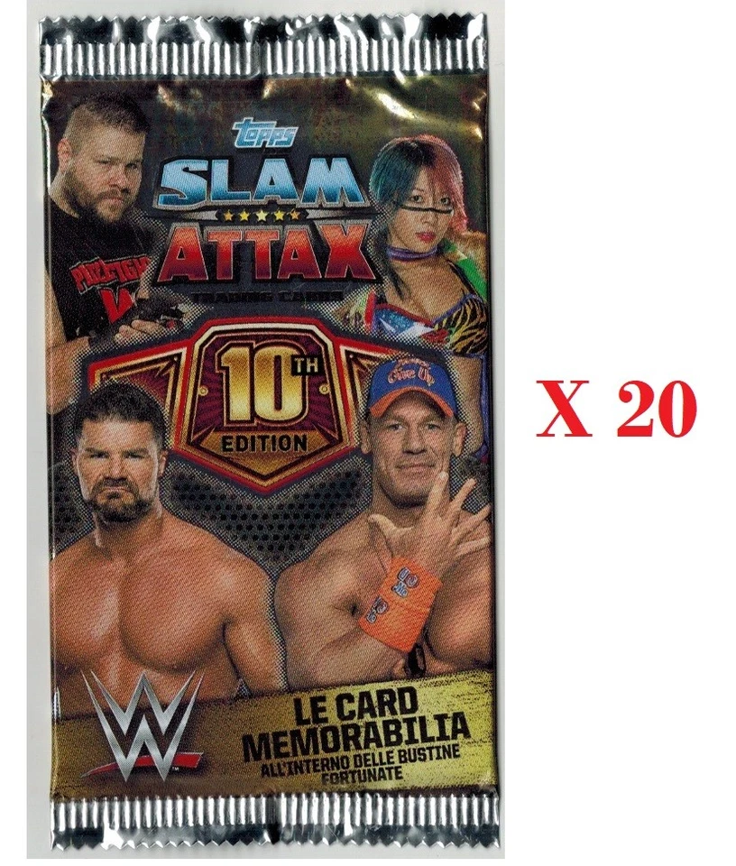 WWE Slam Attax 10th Edition Lotto 20 Bustine Cards Topps Ed. Italia - Image 1 of 1