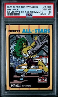 2023 FLEER THROWBACKS '89 ALL-STAR ACHIEVEMENTS #ACH6 She-Hulk 10 - POP 1 - Image 1 of 2