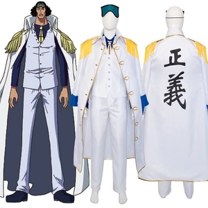 IN STOCK Pirates Tenth Ship Captain Marine Admiral Kuzan Aokiji Cosplay Costume - Picture 1 of 10