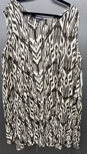 Roamans Dress 30/32 Brown Beige Lightweight Summer Comfort Boho New - Picture 1 of 7