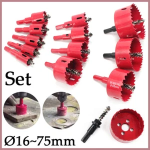 Bi Metal Hole Saw Cutter Set M42 Pilot Drill Bit For Metal Wood Plastic Ø16~75mm - Picture 1 of 11