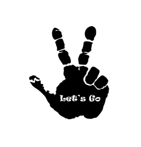 Vinyl Decal-"Hand Wave" Lets Go (Pick Size & Color) Fits Jeep Car Truck Sticker - Picture 1 of 1