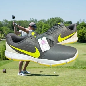 Scarpe da golf Nike Explorer CTRL #704694-009 grigio scuro/volt/bianco da uomo taglia 9 nuove - Foto 1 di 13
