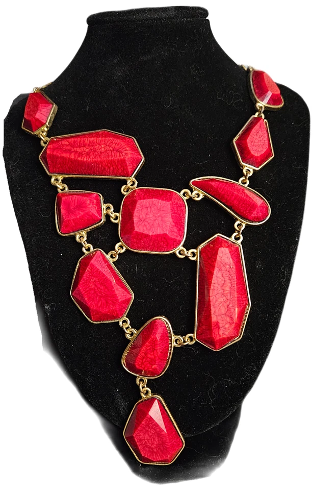 Ожерелье с красным камнем AMRITA SINGH цепочка 16 17 18 дюймов подпись 24 дюйма - Изображение 1 из 4