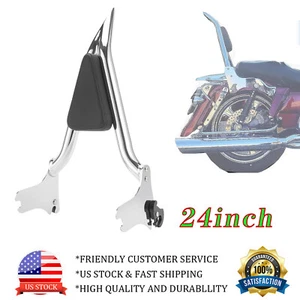 24inch Backrest For Harley Touring Street Glide FLHR FLHX FLHT FLTR 1997-2008 - Picture 1 of 10