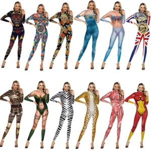 Sexy Body Funny Jumpsuits Halloween Animals Mermaid Punk Poison Lvy Bodysuits - Picture 1 of 25