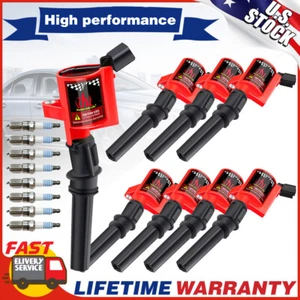 8 Pack Ignition Coils + Iridium Spark Plugs for Ford F-150 4.6L 5.4L DG508 SP479 - Picture 1 of 12