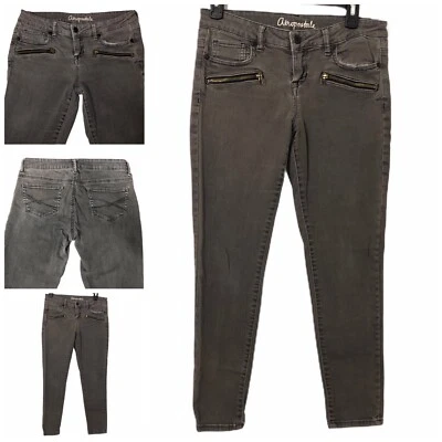 Jean desteñido Aeropostale para mujer gris Lola Jegging tiro medio talla 8 Foto 1 de 4