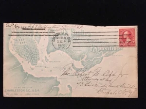 SC CHARLESTON 1901 COPERTINA ALLOVER ILLUS S. CAROLINA INTERSTATALE & INDIAN EXPO - Foto 1 di 2
