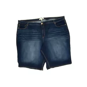 Cato Classics Women's size 34W Dark Wash Blue Denim Jean Shorts - Picture 1 of 4