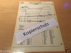 Ford Taunus bis 07. 1973 (Knudsen Taunus) Cortina Mk III - Maßplan Bodengruppe - Bild 1 von 1