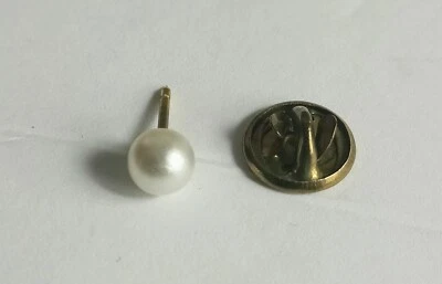 Men's Pearl Tie Pin Tie Tack Lapel Pin - Image 1 of 3