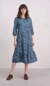 Seasalt Coastal Flower Dress, Brocade Flowers Raincloud, Size 12 - Picture 1 of 4