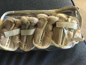 New Fashion Pet faux suede shearling dog boots size medium Camel #51SM - Picture 1 of 2