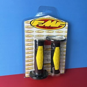 OLD SCHOOL FMF 909 BMX GRIPS VELOCITY BLACK / YELLOW VINTAGE NOS - Picture 1 of 12