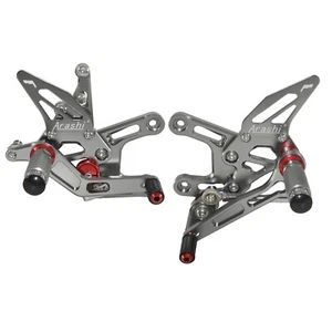 Gray Adjustable Rearset Foot Pegs Quick Shift For KAWASAKI ZX10R 2016-2020 - Picture 1 of 8