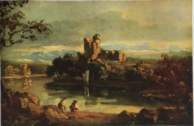 Estudio de un paisaje de Richard Wilson - impresión antigua 1940 Foto 1 de 2