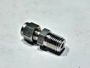 HAM-LET 768LSS_1/4x1/4 1/4" Tube x 1/4" MNPT Let-Lok Male Connector Stainless - Picture 1 of 6