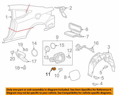 Ilhó dobradiça quarto painel Toyota/Lexus OEM 2016-3018 IS300 9018905137 (4 peças - Imagem 1 de 4