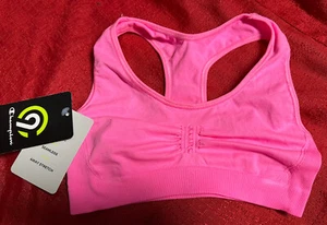 Champion NWT Gabby Pink Duo Dry Seamless Racerback Sports Bra Girls Medium - Picture 1 of 3
