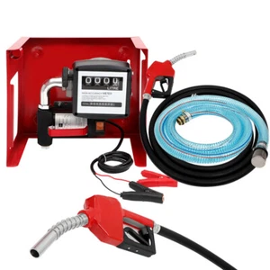 Bomba de combustible de transferencia eléctrica automática 12V DC 155W medidor de gran flujo con 2 mangueras - Imagen 1 de 6