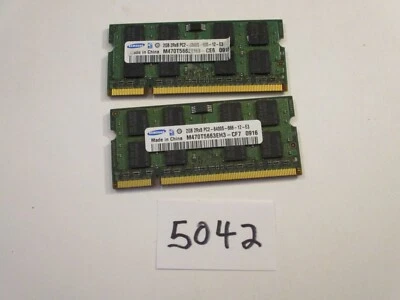 Samsung 2x2Gb=4Gb 800Mhz PC2-6400 DDR2 SODIMM laptop memory RAM (5042) - Image 1 of 2