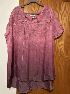 CJ Banks Größe 3X super lustiger Sommer, Top hoher Saum, Verzierungen - Bild 1 von 4