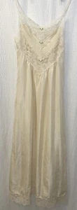 Vintage silk slip dress wedding Ivory Edwardian Style Lace lingerie SZ m - Picture 1 of 24