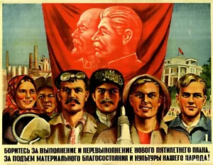 Vintage Lenin Stalin USSR Propaganda Poster Revolution Wall Art Print A3 A4 - Imagen 1 de 6