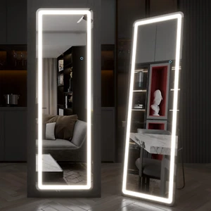 Full Length Mirror Lighted 63"X20", Body Mirror with Lights-Led Stand up Wall Mo - Picture 1 of 8