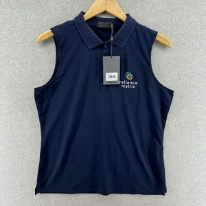 G/Fore Womens Large Vest Lightweight Collared Golf Top Blue Company Logo NWT - Picture 1 of 11