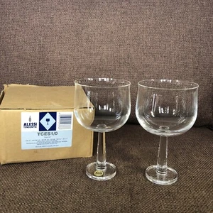 Alessi Crystal Wine Glass goblet set of 2 Made in Italy Testing Glass- Rare Set - Picture 1 of 14