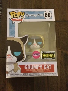 2021 FUNKO POP VINYL ENTERTAINMENT EARTH EXCLUSIVE GRUMPY CAT FLOCKED # 60 - Picture 1 of 1
