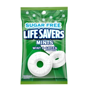 Caramelos duros Life Savers Wint O verde sin azúcar aliento mentas - Imagen 1 de 1