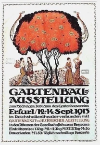 Póster original vintage JARDÍN CULTURE EXPO ERFURT 1913 - Imagen 1 de 1